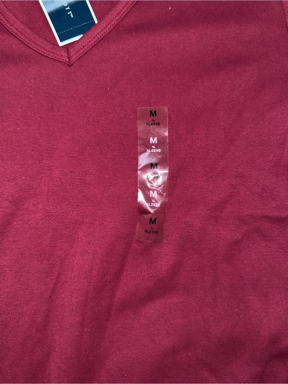 Karen Scott V-Neck Long Sleeve Top in Berry - Picture 3 of 5